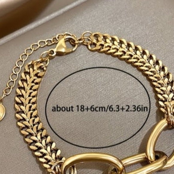 Golden double Bracelet - Picture 3 of 4